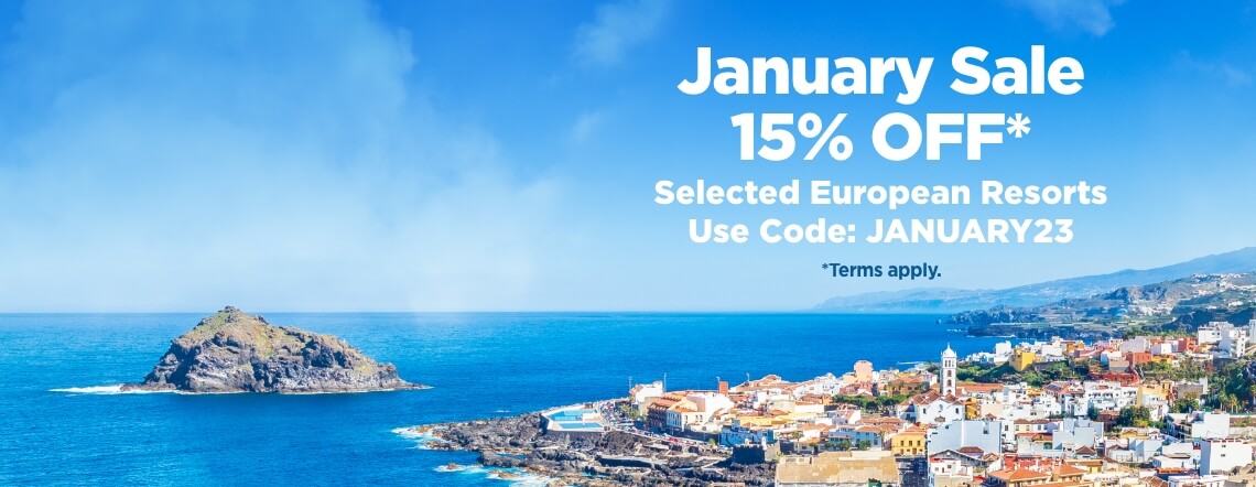 January Sale 15% Off Selected European Resorts